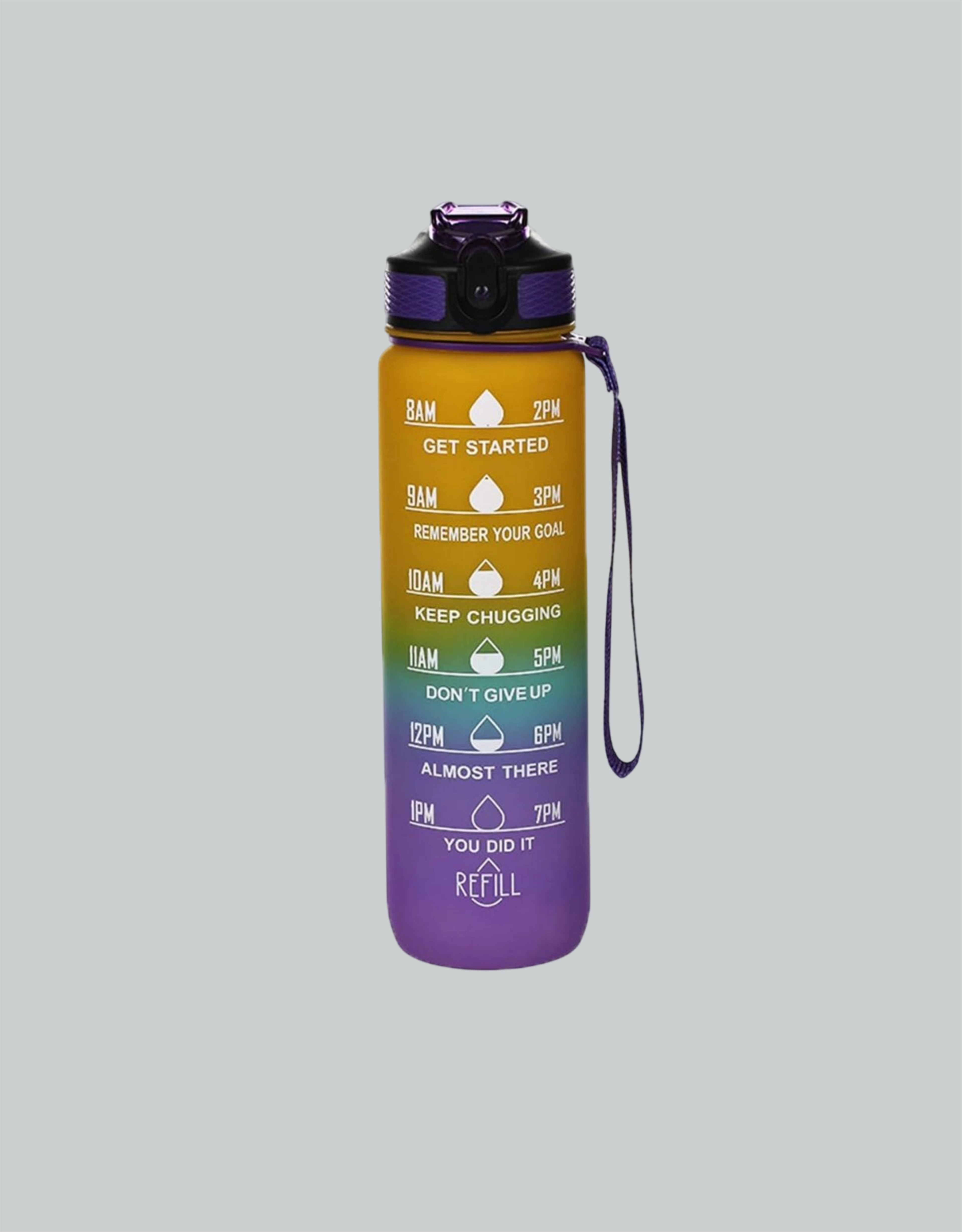 Botella Deportiva Motivacional Antifugas (con pico de goma)