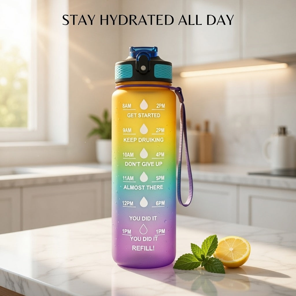 Botella Deportiva Motivacional Antifugas (con pico de goma)