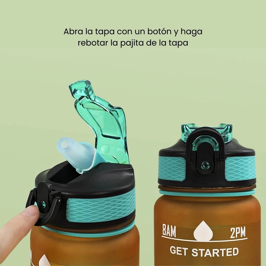 Botella Deportiva Motivacional Antifugas (con pico de goma)